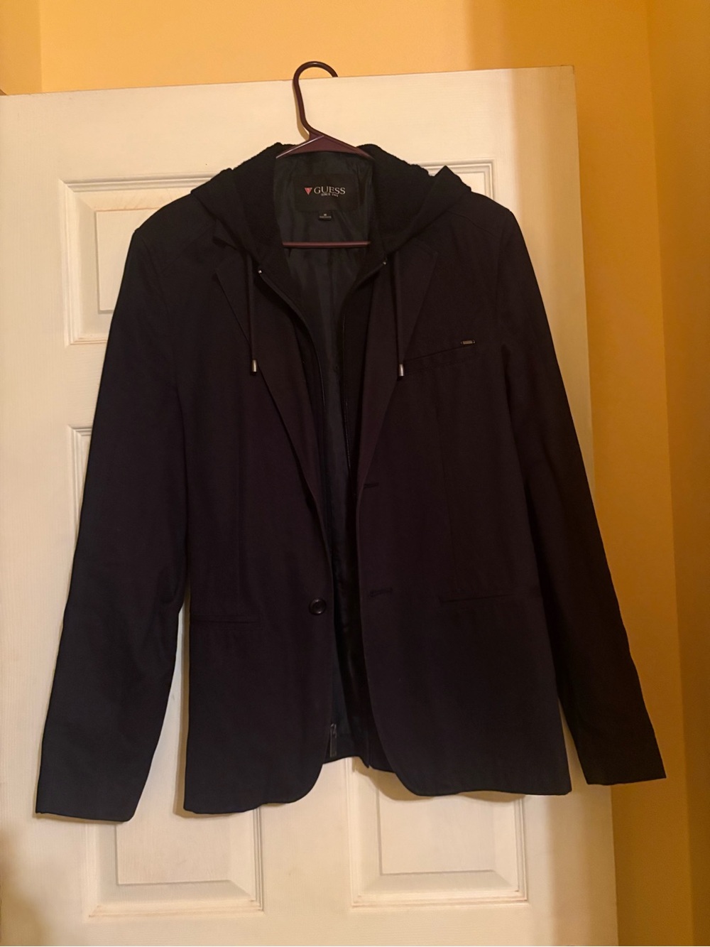 GUESS Men's black Hooded blazer